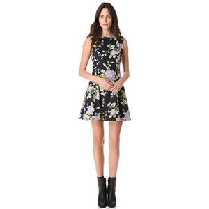 Rag & Bone Ruby Floral Fit & Flare Dress in Navy Blue Size 6
